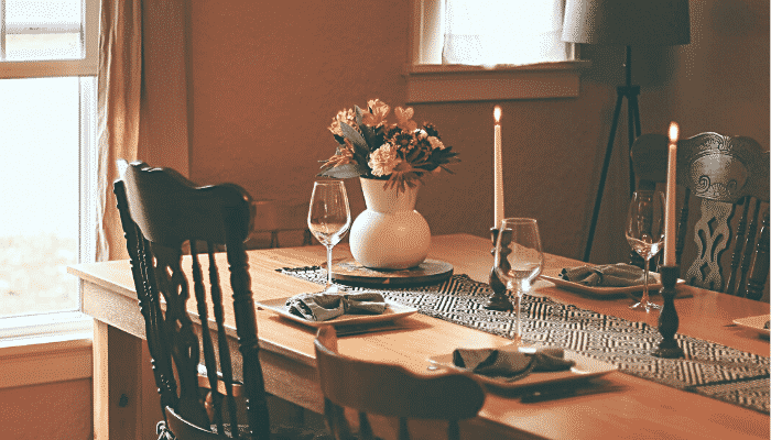 decoração para a mesa de jantar