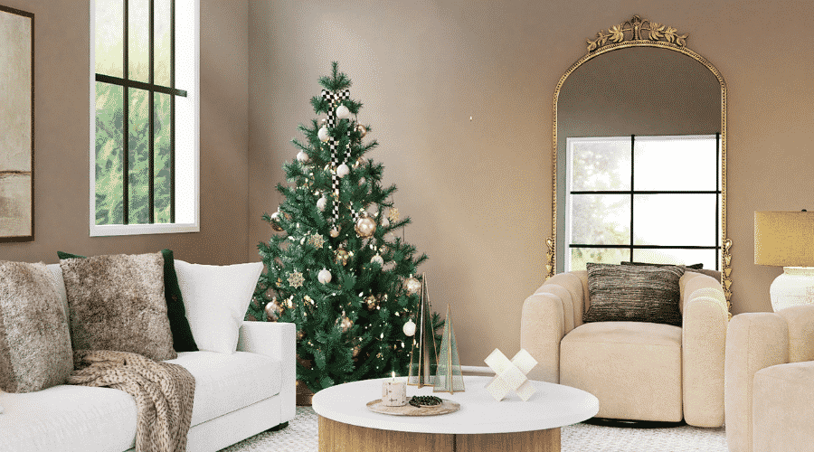 ideias de decoração de Natal para a sala