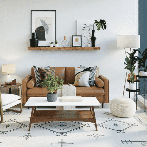 decoração com prateleiras