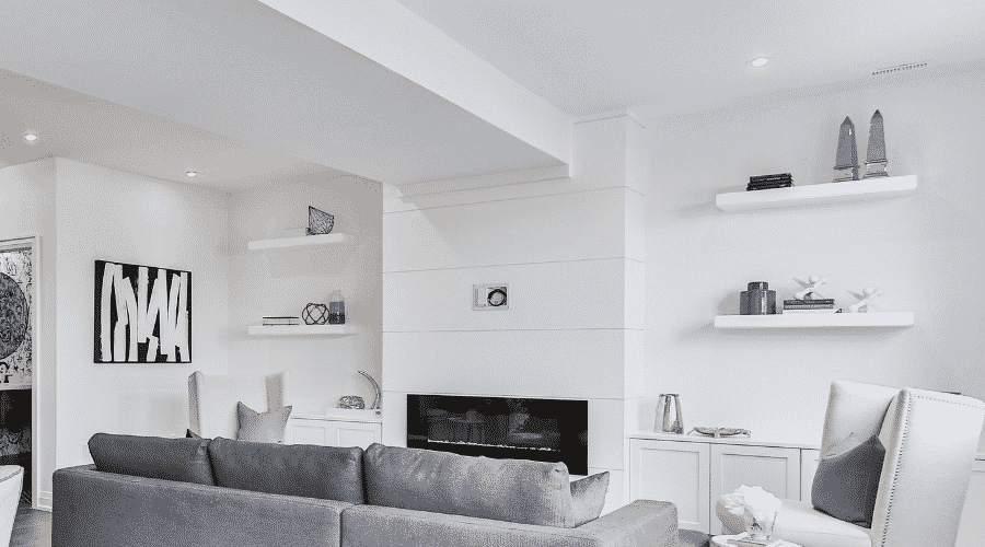 Decoração com prateleiras