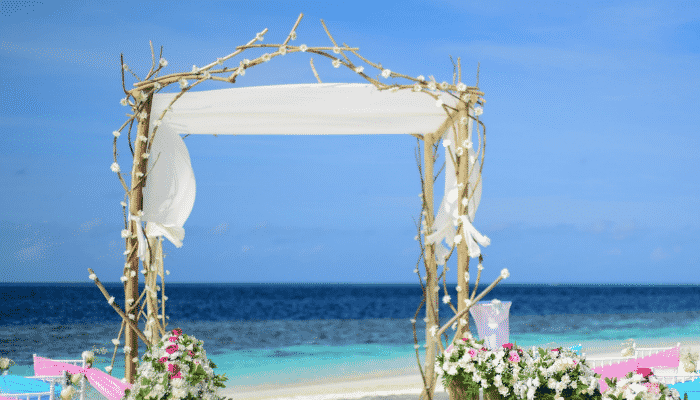 decoração de casamento na praia