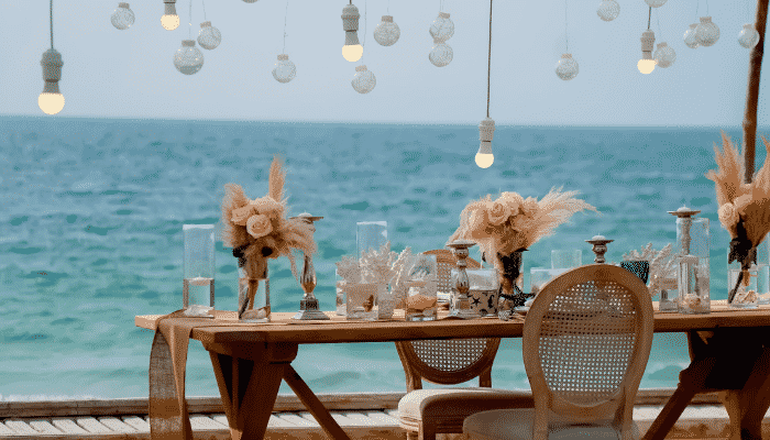 decoração de casamento na praia