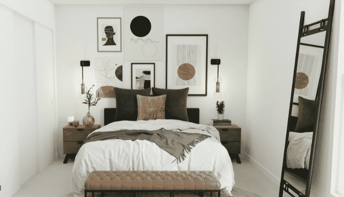 maneiras criativas para decorar o quarto com quadros