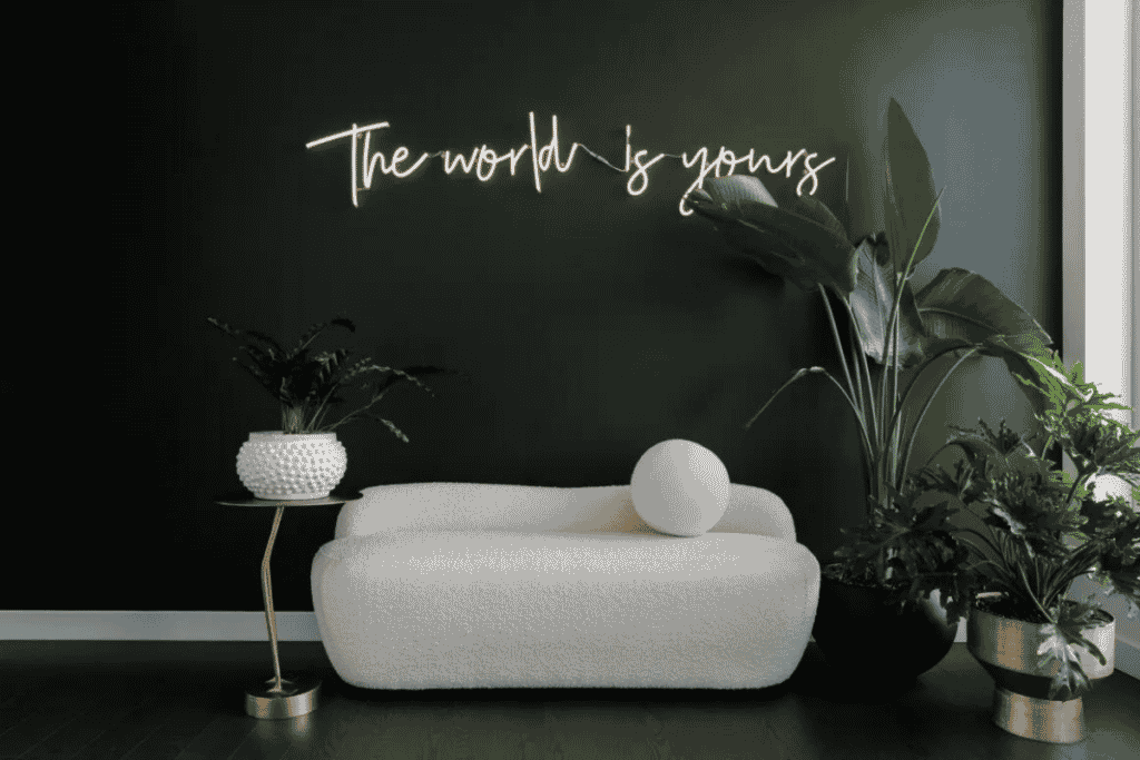 Decoração com linhas curvas