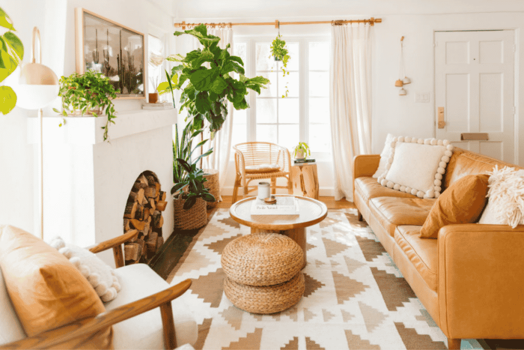 salas de estar no estilo boho