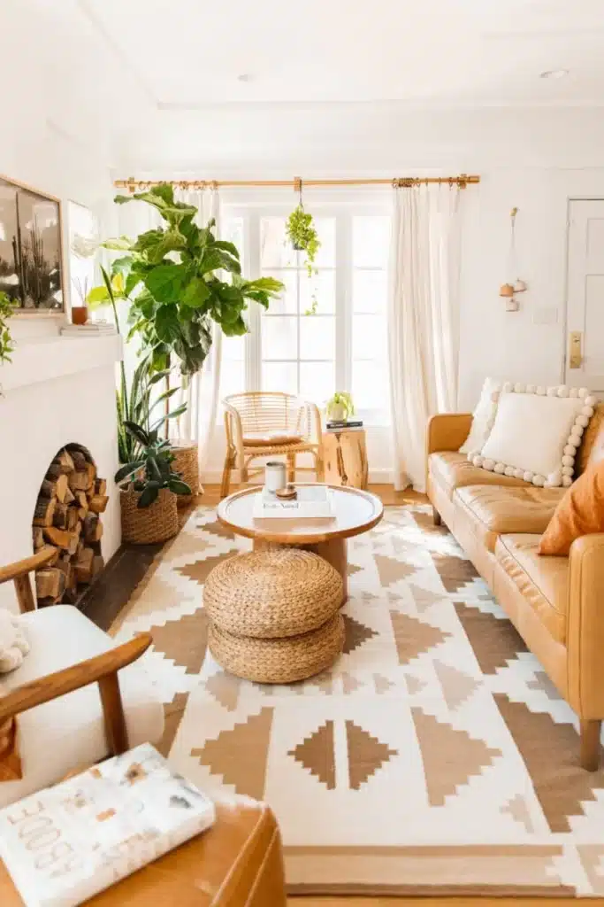 salas de estar no estilo boho