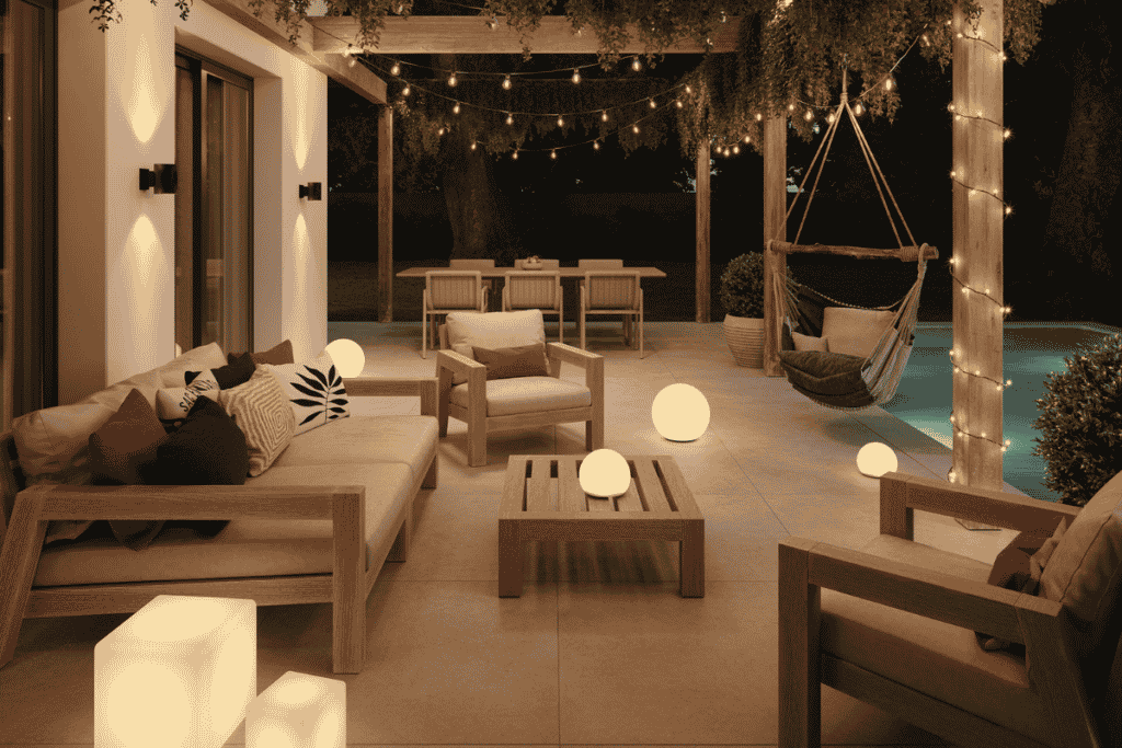 Decoração relaxante para área externa