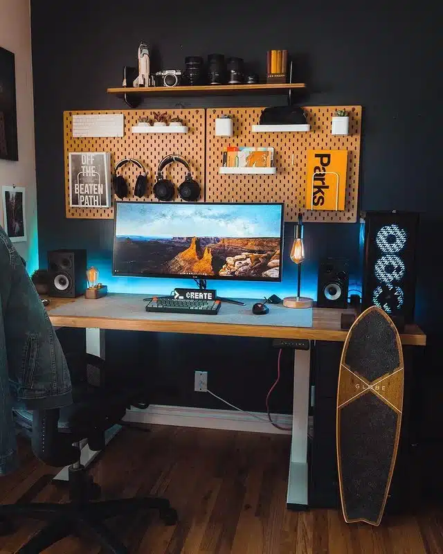 pegboard para espaco de estudos