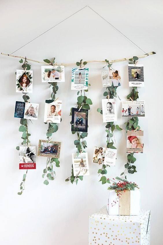 decoração com fotos na parede