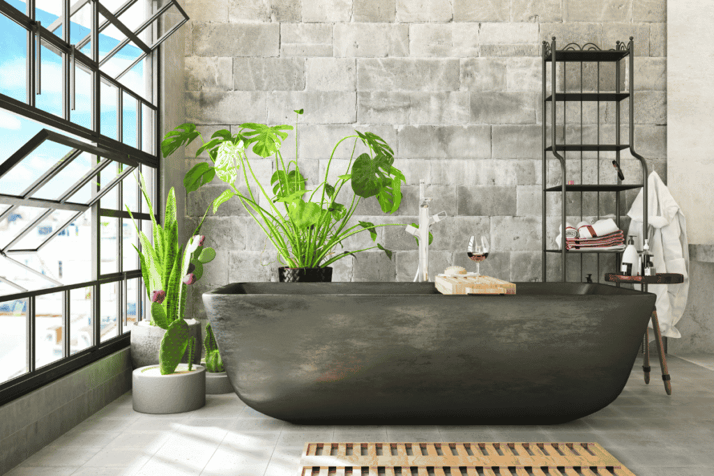 plantas no banheiro