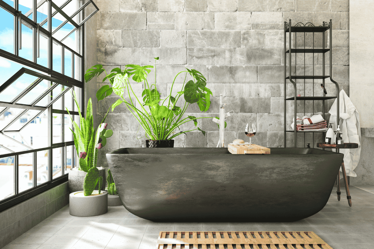 planta no banheiro