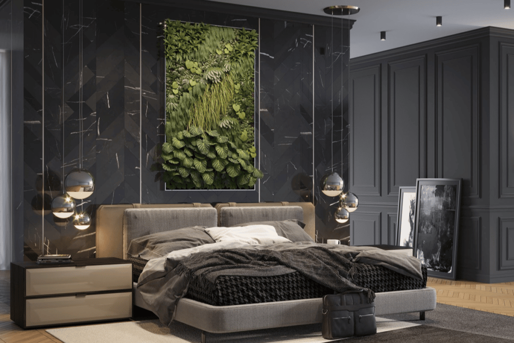 quarto com jardim vertical