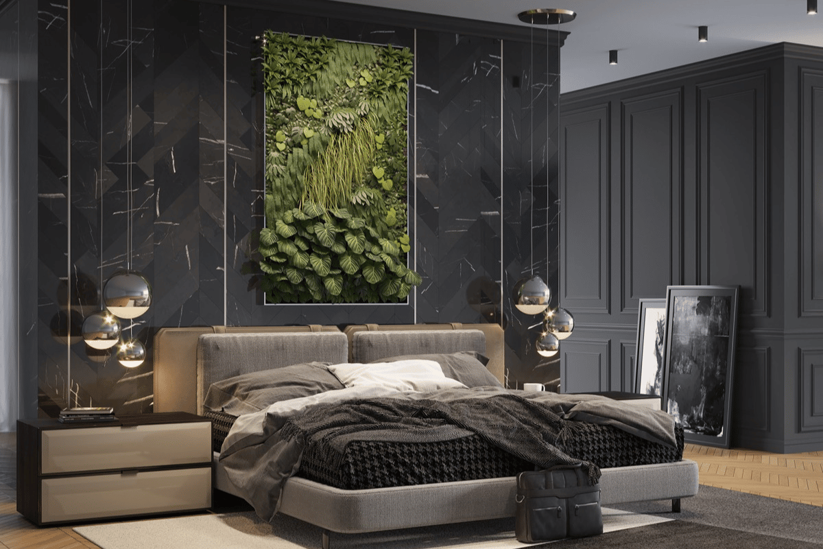 quarto com jardim vertical
