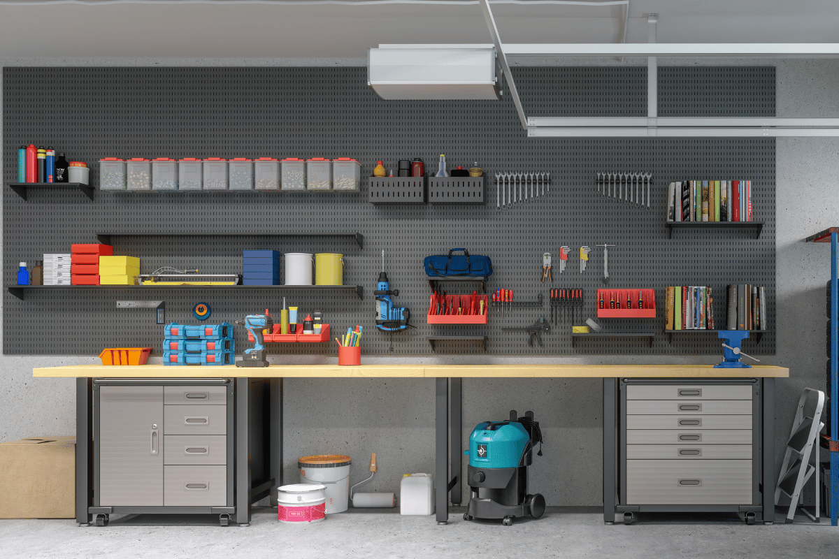 organização de oficina na garagem