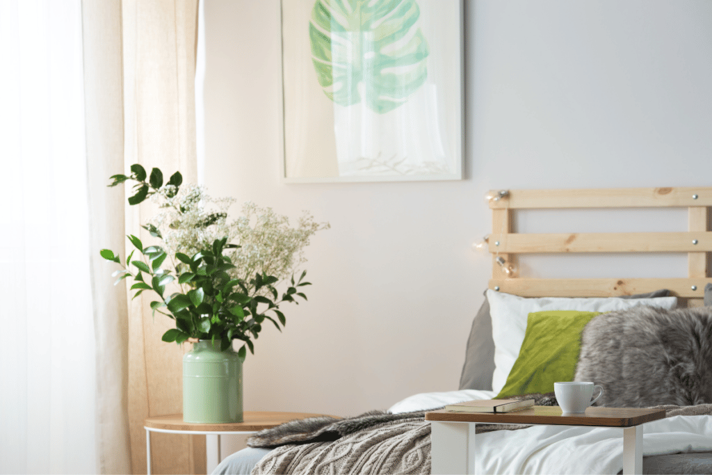 decoração de quarto com flores