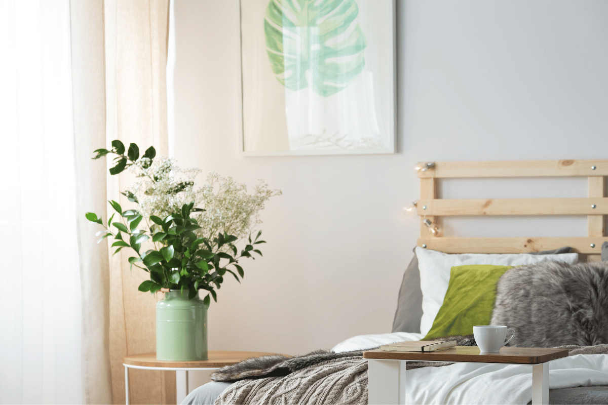 decoração de quarto com flores