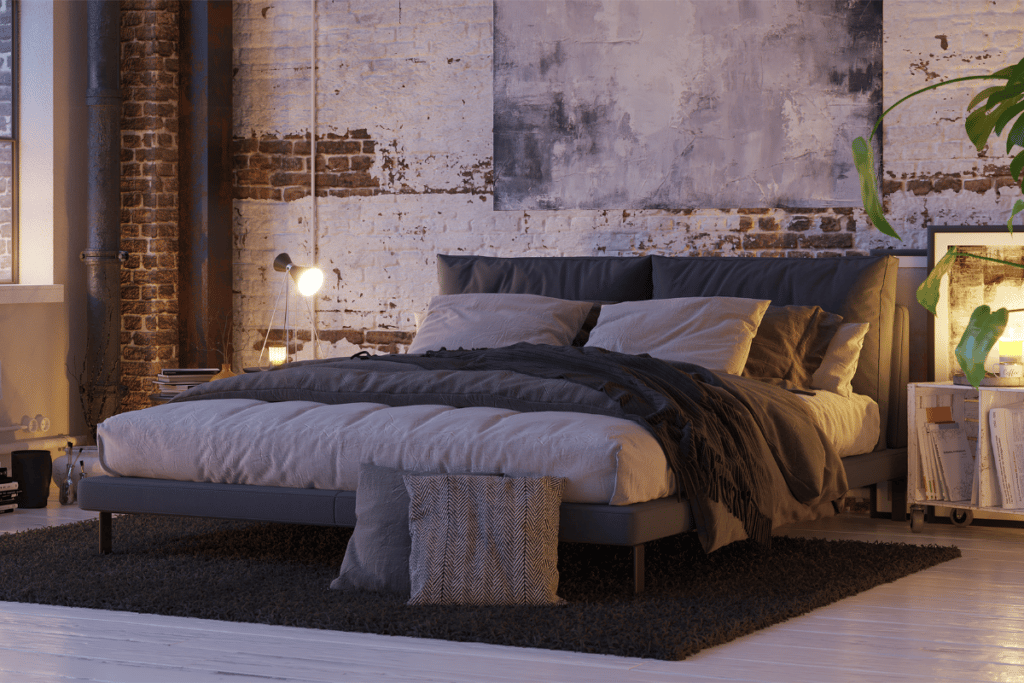 Decoração de quarto no estilo industrial
