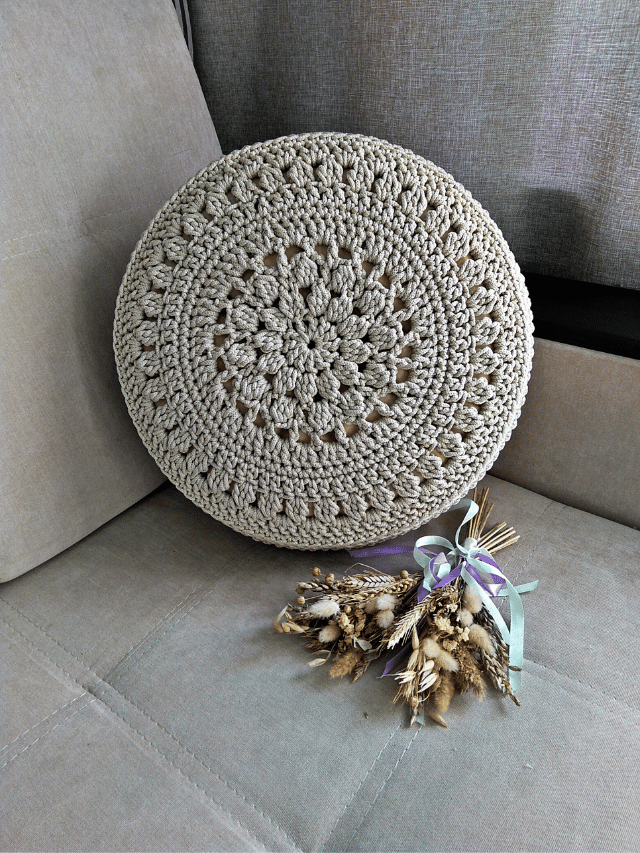 almofada de croche