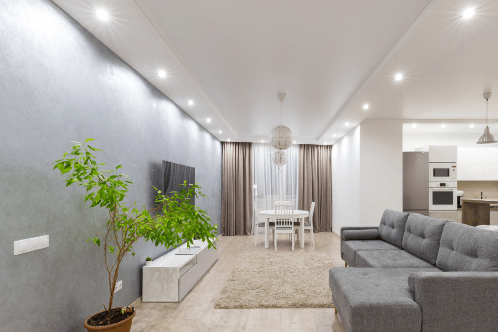 cinza em apartamento pequeno