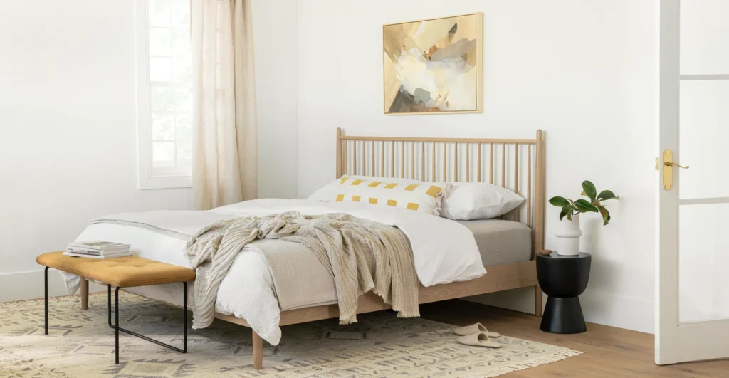cama de madeira para quarto