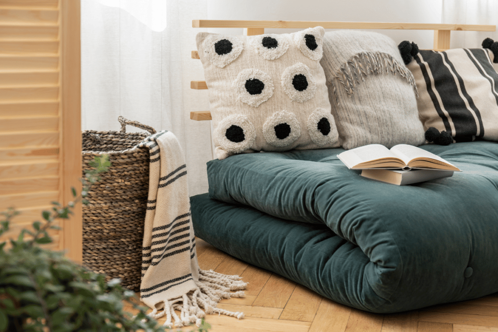 decoração futon