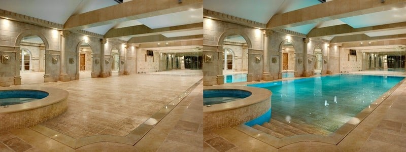 piscina com fundo móvel