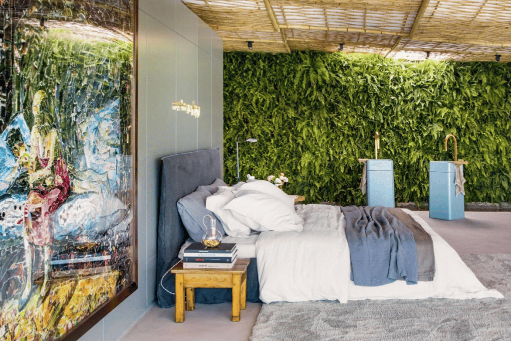 quarto com jardim vertical