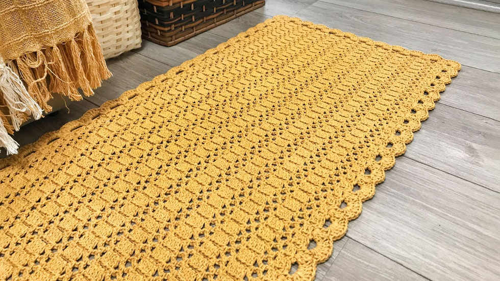 tapetes de barbante amarelo
