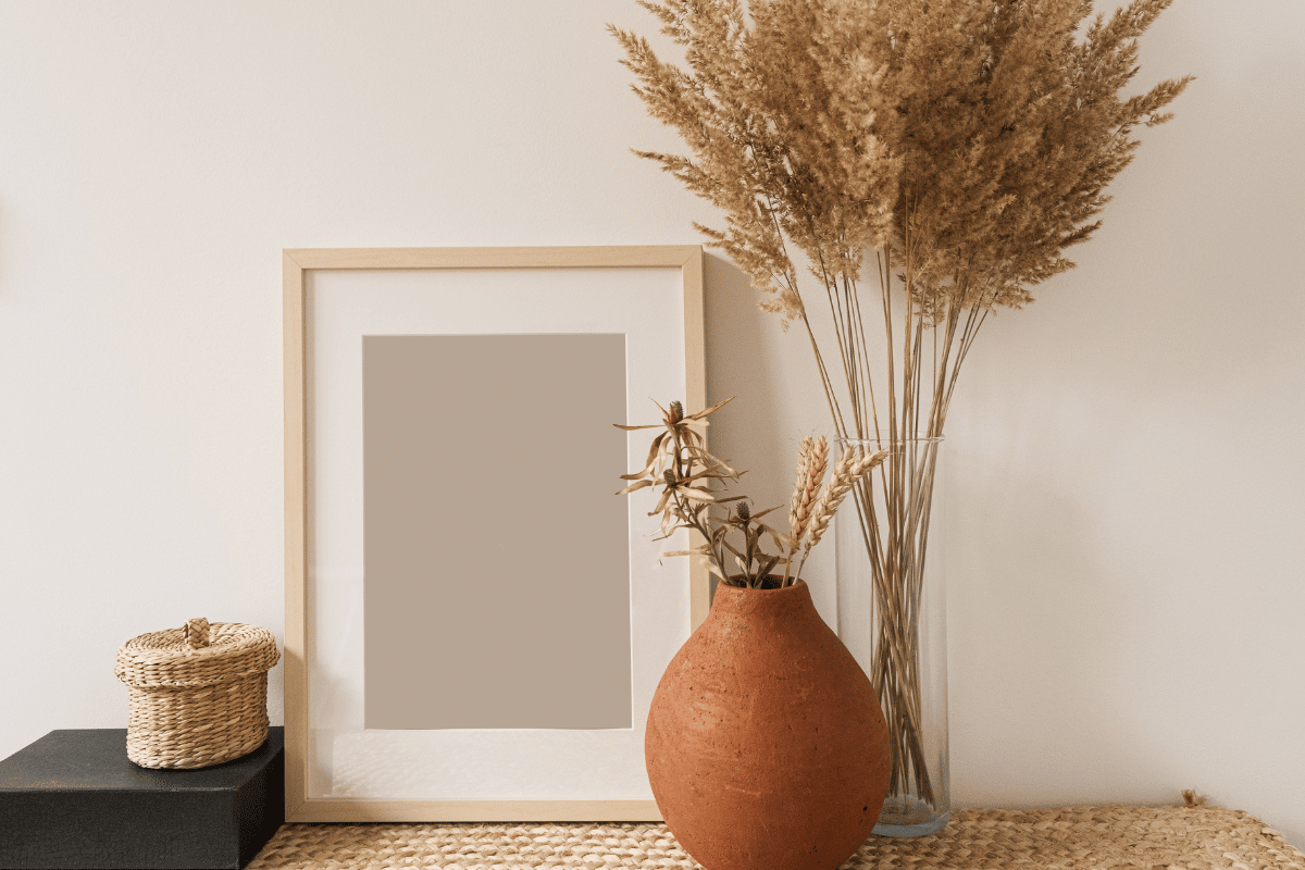 Decoração com folhas secas