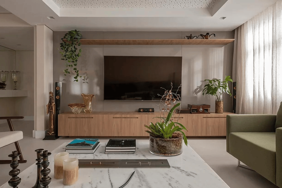 decoração com madeira para a sala