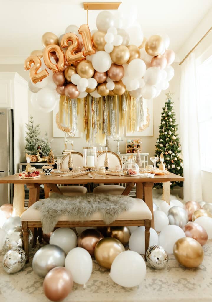 dourado na decoração de ano novo