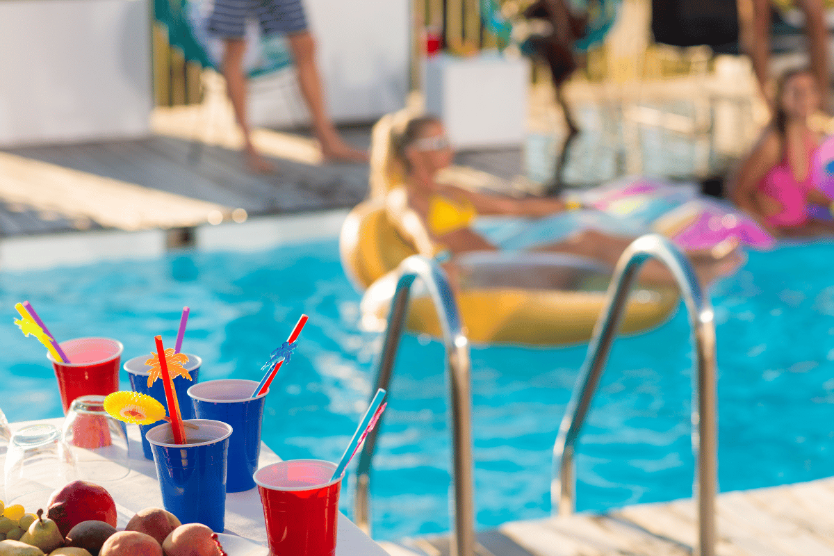 festa na piscina