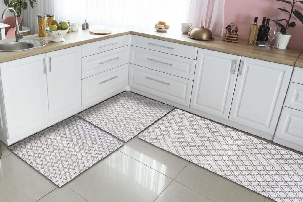 tapete geométrico para a cozinha