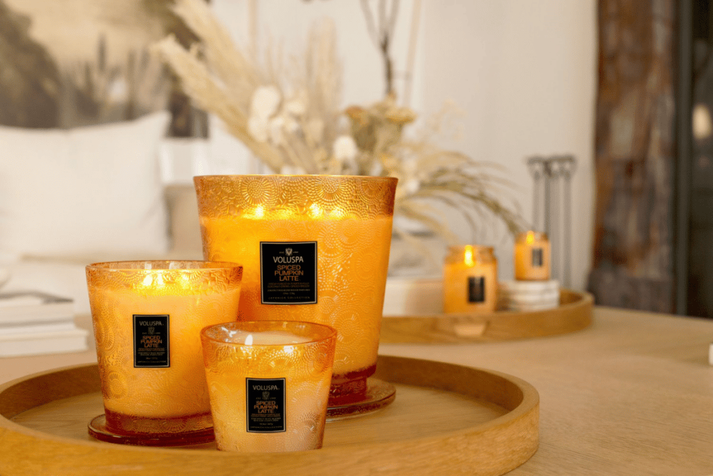 vasos decorativos com velas