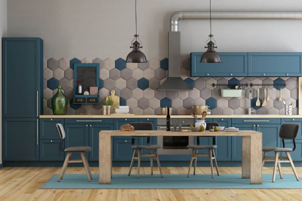 Azul para decorar a cozinha