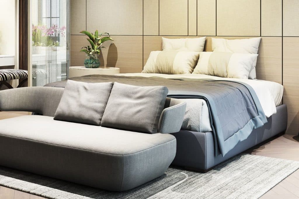 cama posta para o quarto