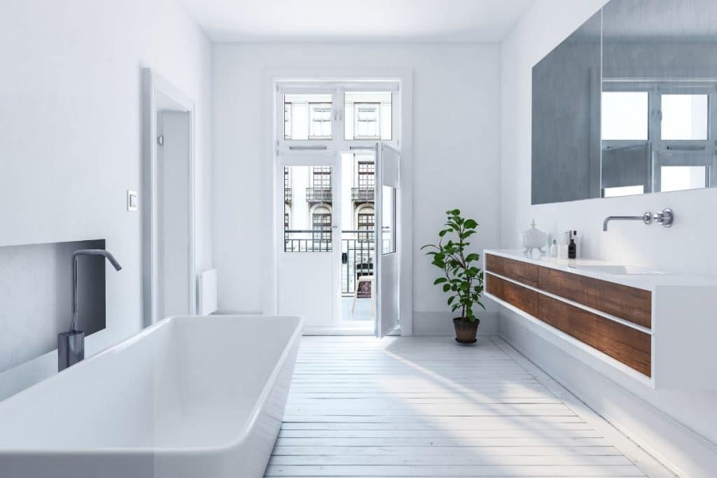 decoração minimalista para o banheiro