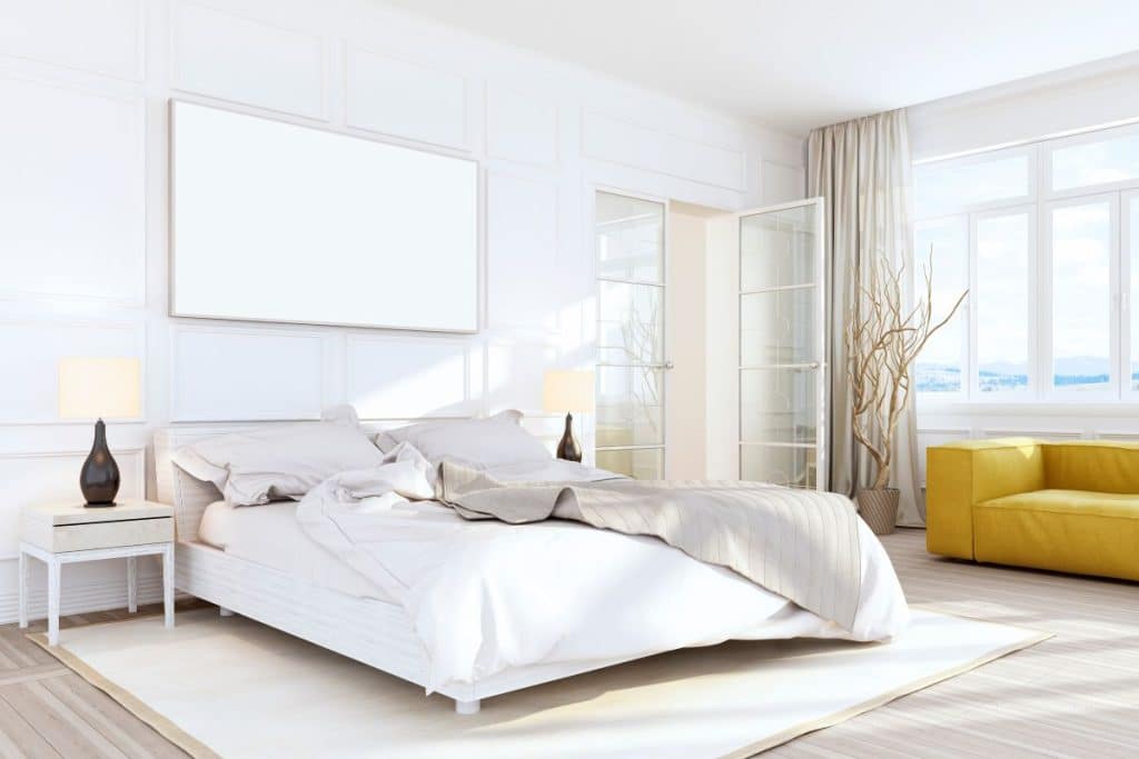 Decoração branca para os quartos