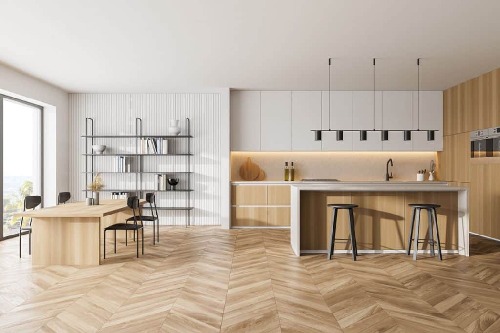 sala de jantar e cozinha integradas