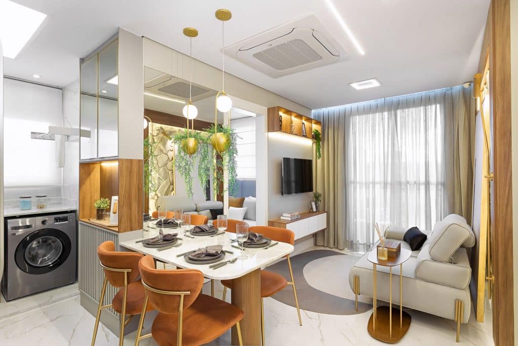 apartamento pequeno com ambientes integrados