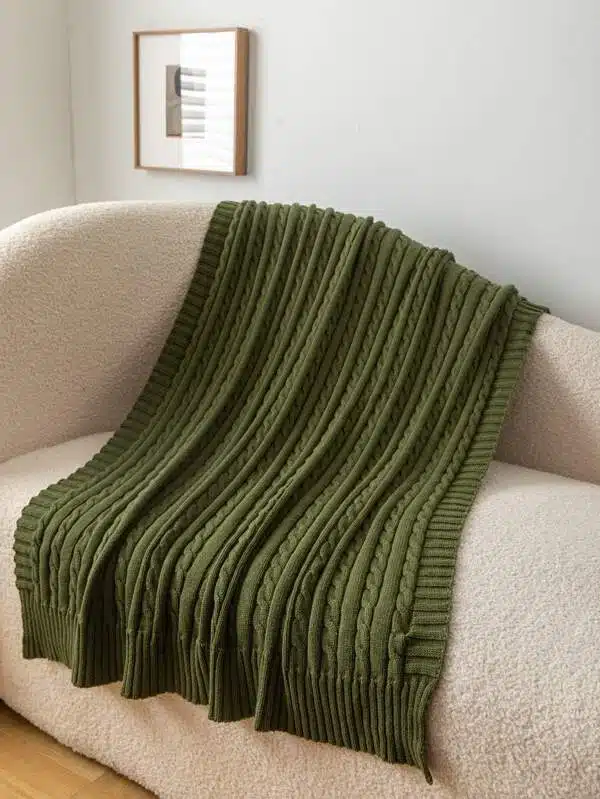 manta verde para sofa