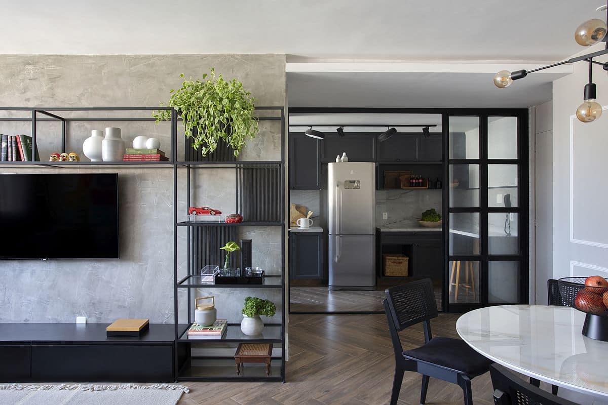 apartamento industrial pequeno e moderno