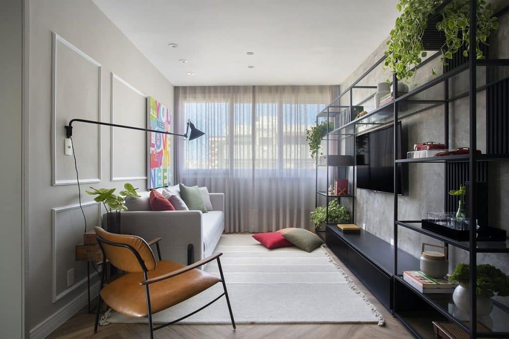Apartamento industrial pequeno e moderno