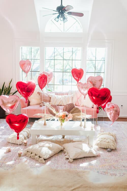 decoração romântica para dia dos namorados em casa