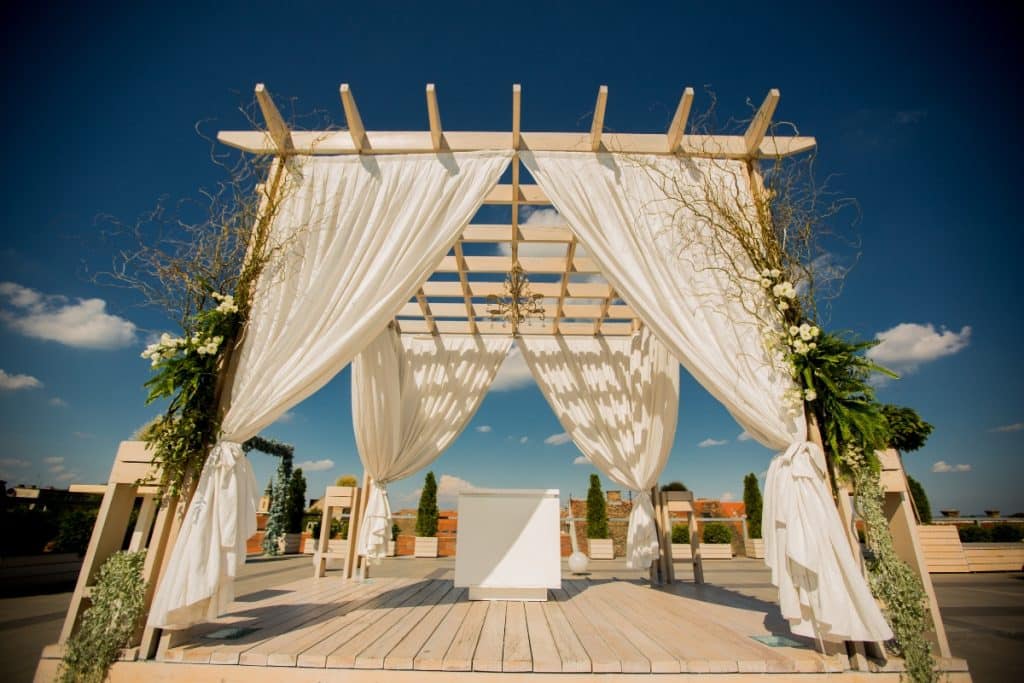 decoracao cortina casamento