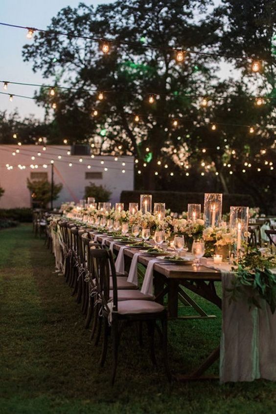 ideia para decorar casamento a noite