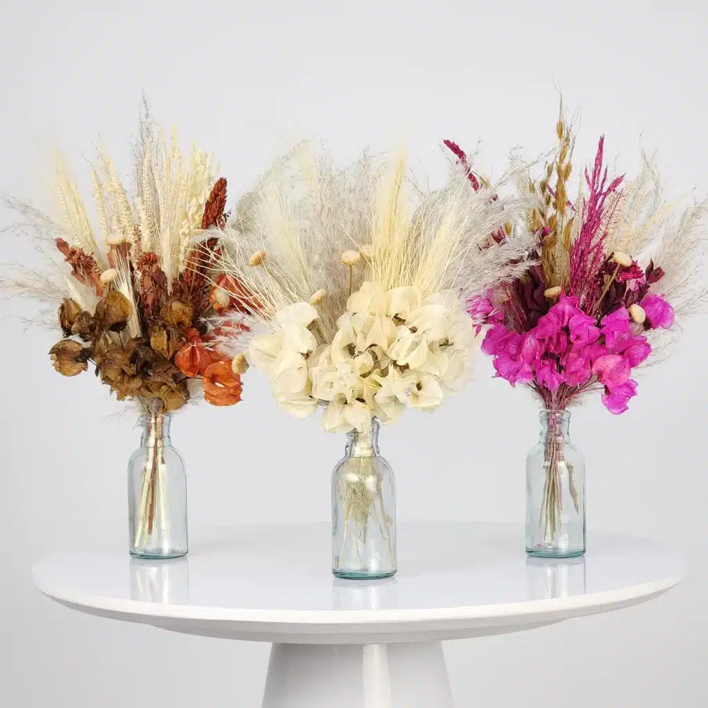 flores desidratadas na decoracao