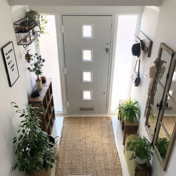 hall de entrada decorado com plantas