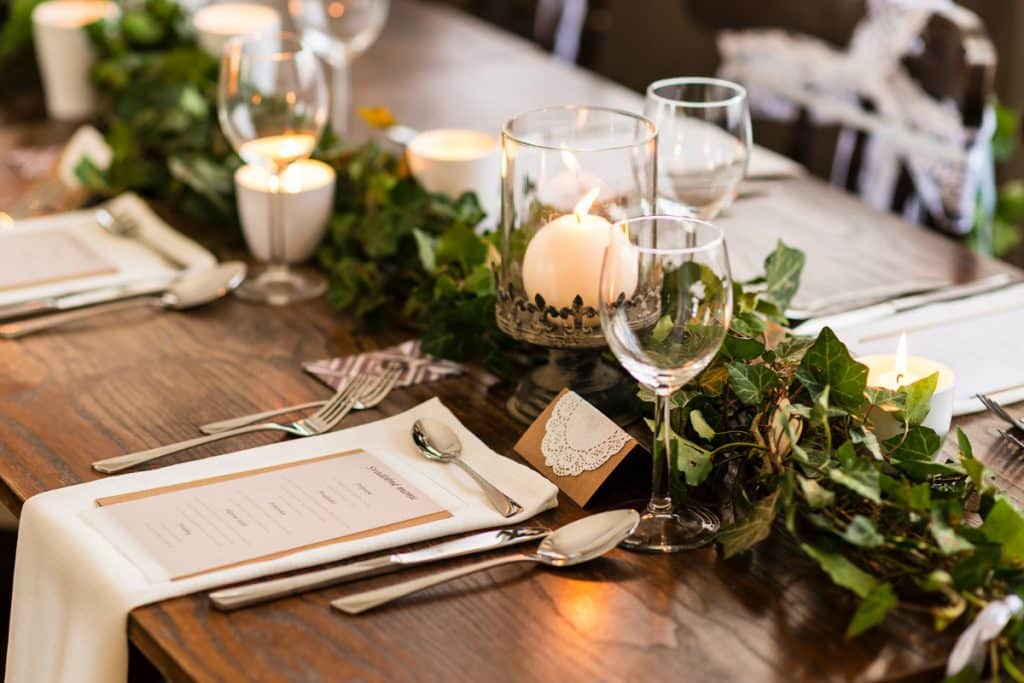 Decoração de mesa de casamento