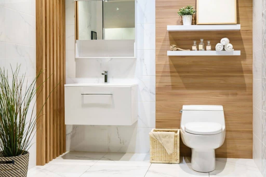 organização para banheiro simples